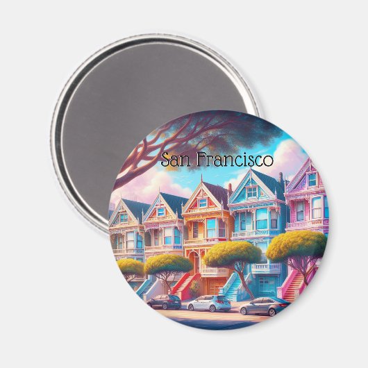 レディ色彩の鮮やかズサンビクトリアンフランシスコ マグネット (正面/裏面)