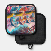 レディ色彩の鮮やかズサンビクトリアンフランシスコ 鍋敷き (正面/裏面)