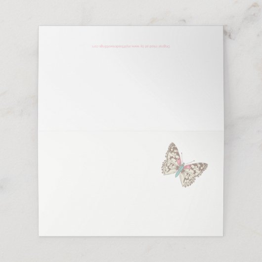 レディ色彩の鮮やかバタフライアートピンクゲスト座席表 プレイスカード (外部開封)