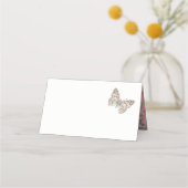 レディ色彩の鮮やかバタフライアートピンクゲスト座席表 プレイスカード (正面)