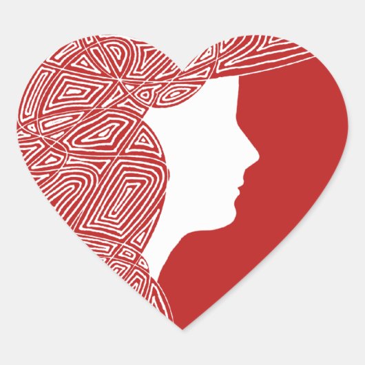 レディ赤いハートシール ハートシール (正面)