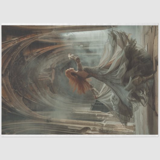 レディ踊り流れるドレス大聖堂の切り離し 薄葉紙 (正面)