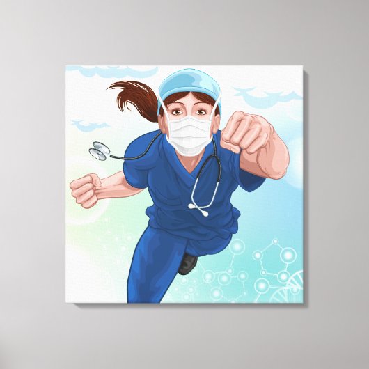 レディ飛んでいるドクターキャンバス キャンバスプリント (正面)