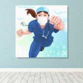 レディ飛んでいるドクターキャンバス キャンバスプリント (インサイチュ (ウッドフロア))