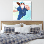 レディ飛んでいるドクターキャンバス キャンバスプリント (インサイチュ (寝室))