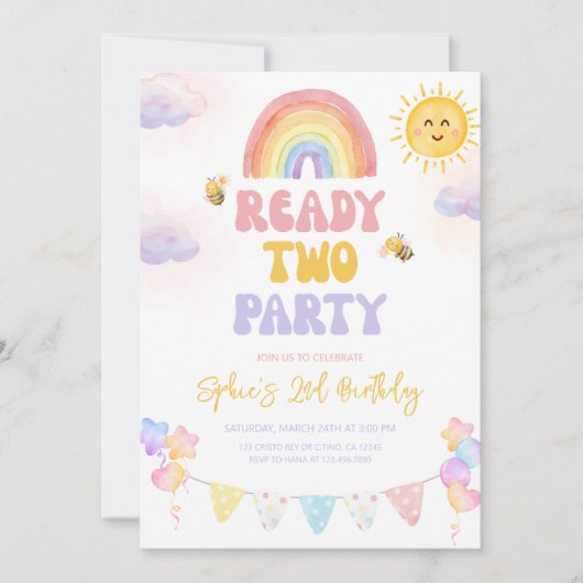 レディ2パーティの招待状 招待状 (正面)