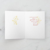 レディ90誕生日ひまわり付きピンクグリーン カード (内部)