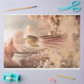 レディ&アパラソル、ピンクフローラファンタジーポートレート 薄葉紙 (クラフト)