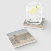 レディ・アンド・ガールズが橋の上を散歩イタリアンする ストーンコースター (横)