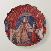 『レディ・アンド・ユニコーン中世タペストリーの欲望』 ラウンドクッション (裏面)