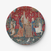 『レディ・アンド・ユニコーン中世タペストリー・ヒアリング』 ペーパープレート (正面)