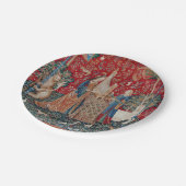 『レディ・アンド・ユニコーン中世タペストリー・ヒアリング』 ペーパープレート (アングル)