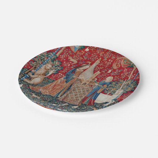 『レディ・アンド・ユニコーン中世タペストリー・ヒアリング』 ペーパープレート (アングル)