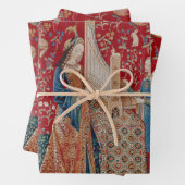 『レディ・アンド・ユニコーン中世タペストリー・ヒアリング』 ラッピングペーパーシート (インサイチュ)