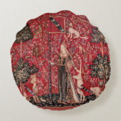 レディ・アンド・ユニコーン中世タペストリーTouch ラウンドクッション (裏面)