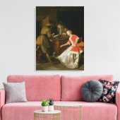 レディ・アンド・彼女の犬とトラの選手 キャンバスプリント (インサイチュ (リビング))