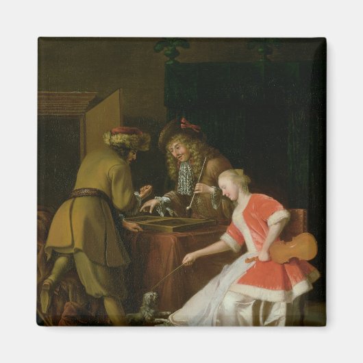 レディ・アンド・彼女の犬とトラの選手 マグネット (正面)