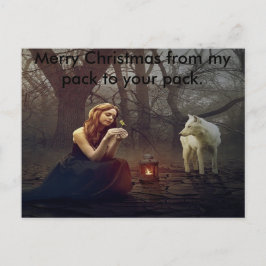 レディ&オオカミのメリークリスマスカード シーズンポストカード