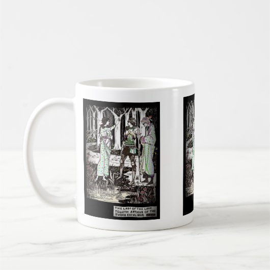 レディ・オブ・ザ・レイクがエクスカリバーについて語る コーヒーマグカップ (左)