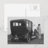 レディ&カーヴィンテージブラック&ホワイト画像ポストカード ポストカード (正面/裏面)