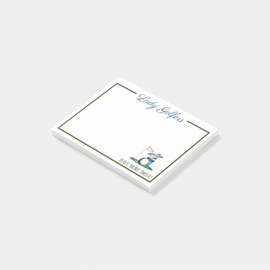 レディ・ゴルファーはポスト・イット・ノートを持っている ポストイット (アングル)