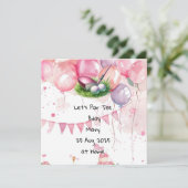 レディ・ゴルファーをテーマにしたゴルフ誕生日ピンク セーブザデート (スタンド正面)