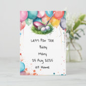 レディ・ゴルファーをテーマにしたゴルフ誕生日ピンク 招待状 (スタンド正面)