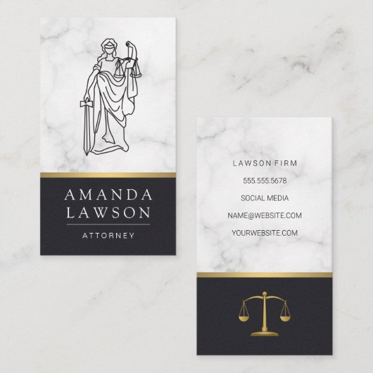 レディ・ジャスティス | 弁護士 | 法律 予約カード (正面/裏面)
