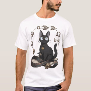 レディ・ジャスティス 黒猫 哲学と法学 Tシャツ
