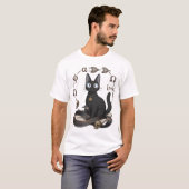 レディ・ジャスティス 黒猫 哲学と法学 Tシャツ (正面フル)