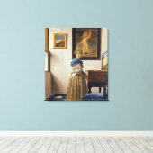 レディ・スタンディング・アット・ザ・バージナル， c.1672-73 キャンバスプリント (インサイチュ (ウッドフロア))