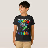 レディ・トゥ・アタック4年生のサメ新学期 Tシャツ (正面フル)