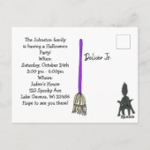 レディ・トゥ・パーティー、ハロウィン幽霊のよく出る・ハウス招待状 ポストカード (裏面)