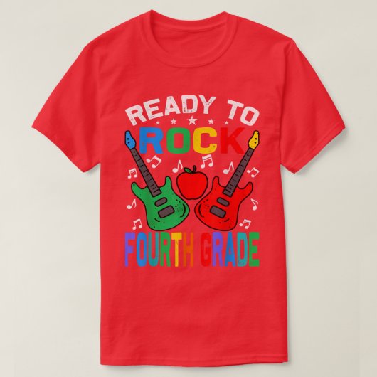 レディ・トゥ・ロック4年生新学期・ギター Tシャツ (デザイン正面)