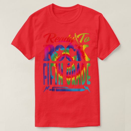 レディ・トゥ・ロック5年生新学期絞り染めT Tシャツ (デザイン正面)