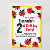 レディ·バグ·アニマル·キッドズ·バースデーパーティ招待状 招待状 (正面)