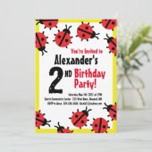 レディ·バグ·アニマル·キッドズ·バースデーパーティ招待状 招待状 (スタンド正面)