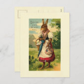 レディ・バニーがイースターの喜びをもたらす シーズンポストカード (正面/裏面)