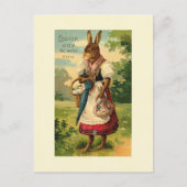 レディ・バニーがイースターの喜びをもたらす シーズンポストカード (正面)