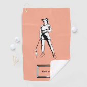 レディ・パーソナライズされたゴルファーの名前と年 ゴルフタオル (インサイチュ)