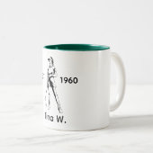 レディ・パーソナライズされたゴルファーの名前と年 ツートーンマグカップ (正面右)