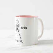 レディ・パーソナライズされたゴルファーの名前と年 ツートーンマグカップ (正面右)