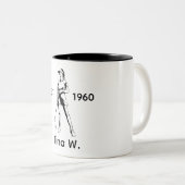 レディ・パーソナライズされたゴルファーの名前と年 ツートーンマグカップ (正面右)