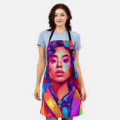 レディ・ファンキーデジタル・アートワーク エプロン (着用した状態)