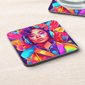 レディ・ファンキーデジタル・アートワーク コースター (左側)