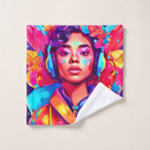 レディ・ファンキーデジタル・アートワーク バスタオルセット (ウォッシュタオル)