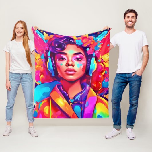 レディ・ファンキーデジタル・アートワーク フリースブランケット (インサイチュ)