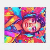 レディ・ファンキーデジタル・アートワーク フリースブランケット (正面(横))