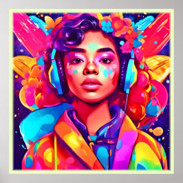 レディ・ファンキーデジタル・アートワーク ポスター