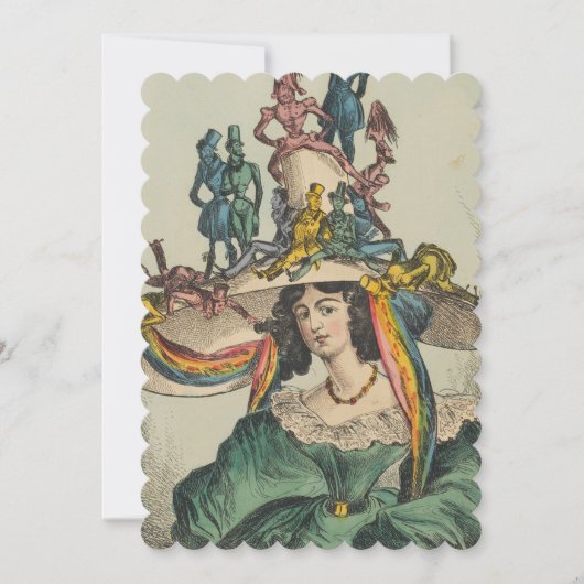 レディ – フラット招待状サイズ12.7 cm x 17.8 cm セーブザデート (正面)